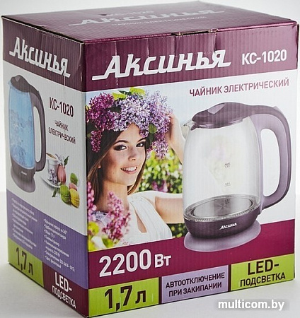 Электрочайник Аксинья КС-1020 (фиолетовый)