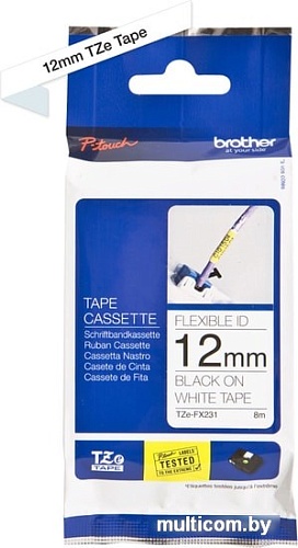 Картридж-лента для термопринтера Brother TZe-FX231 (12 мм, 8 м)