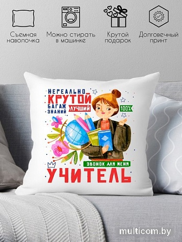 Декоративная подушка Print Style Нереально крутой учитель 40x40plat4