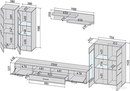Горка Интерлиния Neo-2 без подсветки (пепел/белый)