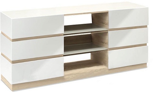 Комод КМК Мебель Хилтон 6Я 0651.4 (дуб сонома-белый глянец)