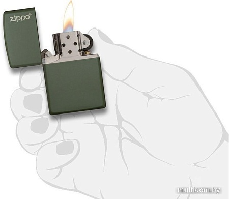 Зажигалка Zippo Green Matte with Zippo Logo 221ZL-000024