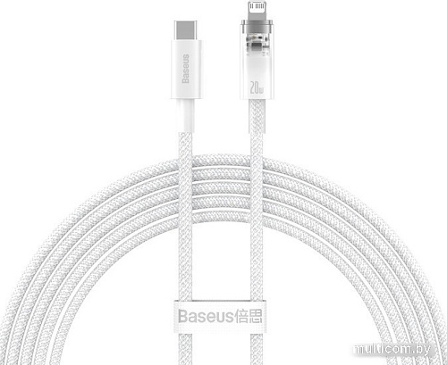 Кабель Baseus Explorer Series Fast Charging Cable with Smart Temperature Control 20W USB Type-C - Lightning (2 м, белый)