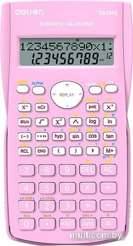 Инженерный калькулятор Deli D82MS (розовый)