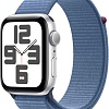 Умные часы Apple Watch SE 2 44 мм (алюминиевый корпус, серебристый/зимний синий, нейлоновый ремешок)
