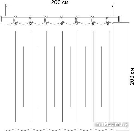 Шторка-занавеска для ванны IDDIS SCID120P
