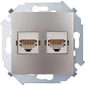 Розетка компьютерная Simon 1591593-034 (шампань)