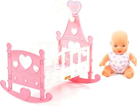 Кукла Полесье Пупс Славный + кроватка-качалка 76670