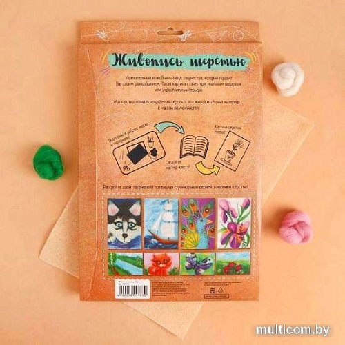 Набор для создания поделок/игрушек Школа талантов Живопись шерстью. Кот 1809783