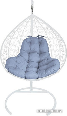 Подвесное кресло M-Group XL 11120109 (белый ротанг/серая подушка)