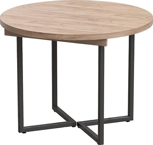 Кухонный стол Millwood Лофт Лондон D110-150x110x76 (дуб табачный Craft-металл черный)