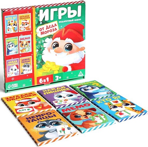 Настольная игра Лас Играс Игры от Деда Мороза. 6 в 1 7115259