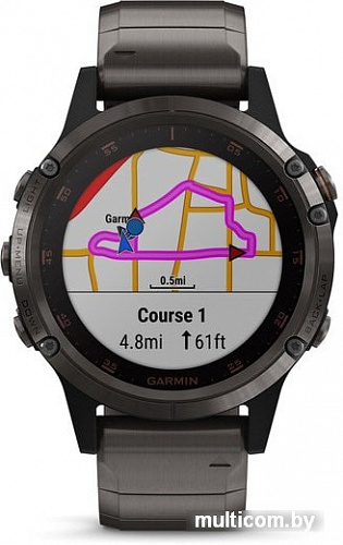 Умные часы Garmin Fenix 5S Plus Sapphire (титановый серый/титановый)