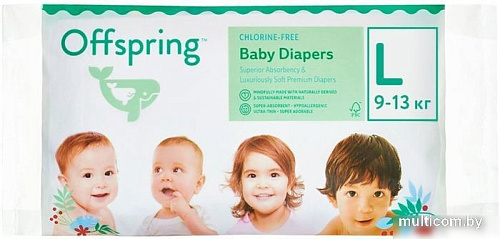 Подгузники Offspring L 9-13кг Travel Pack (3 шт)