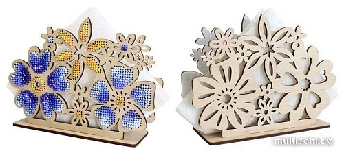 Набор для вышивания Щепка Салфетница. Цветочная поляна