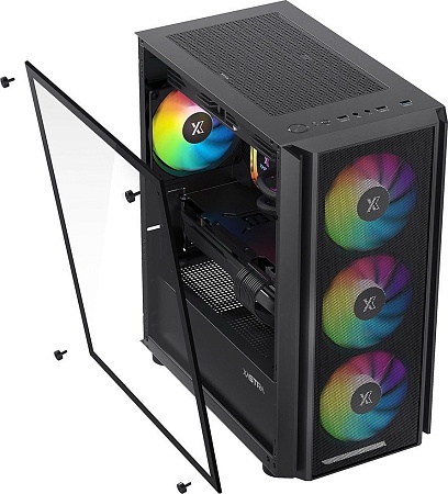 Корпус XASTRA A402M 4FRGB (черный)