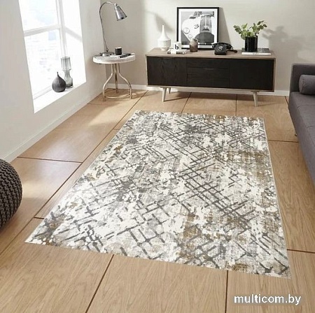 Ковер для жилой комнаты Bossan Nizza 2609C-AGRI-BEYAZ 1.4x2 м