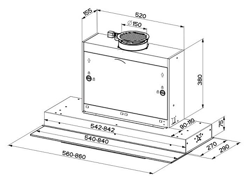 Кухонная вытяжка Faber Swift X/WH Glass A60