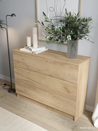 Комод Горизонт Нео 1050 3 ящика (дуб золотой крафт)