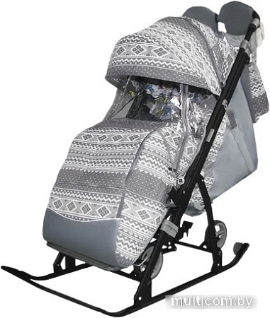 Санки-коляска Galaxy Kids 3-1 (Финляндия серый)