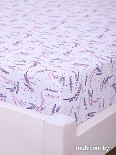 Постельное белье Luxsonia Трикотаж на резинке 90x200 2230 (лаванда б/з)