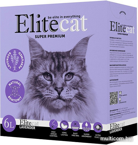 Наполнитель для туалета EliteCat Lavender 6 л