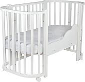 Кроватка-трансформер Indigo Baby Lux 3 в 1 (белый/натуральные стойки)