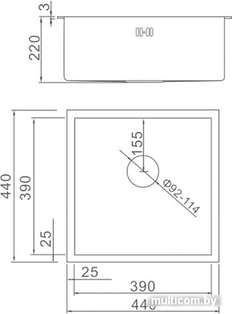 Кухонная мойка Gerhans K34444B (графит)