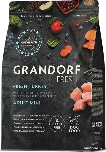Сухой корм для собак Grandorf Adult Mini Breeds Fresh Turkey&Sweet Potat 3 кг