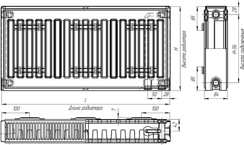 Стальной панельный радиатор Лидея ЛК 21-517 тип 21 500x1700