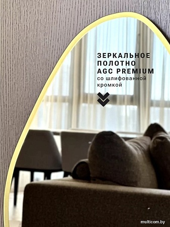 Зеркало с подсветкой eMZe 49x115 LED.UV.NF.49.115.AUR.4K (золото с УФ-окантовкой и подсветкой)