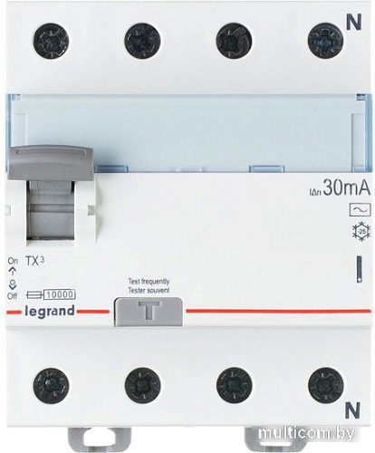Устройство защитного отключения Legrand TX3 4P 40A 30мA 10kA 4M 403009