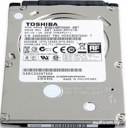 Гибридный жесткий диск Toshiba 500GB [MQ02ABF050H]