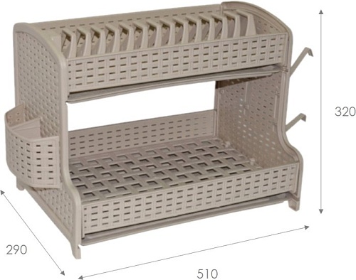 Сушилка для посуды Violet Ротанг 270220 (латте)