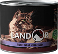 Консервированный корм для кошек Landor Senior Calf and Herring 200 г