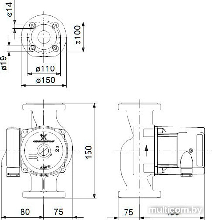 Насос Grundfos UP 40-50 F B 250