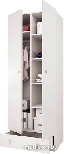 Шкаф распашной Polini Kids Simple двухсекционный с 1 ящиком 0001302.9 (белый)