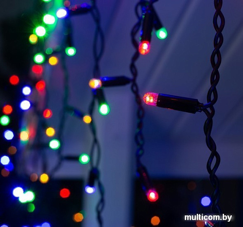 Бахрома Luazon 3x0.6 м 160 LED 3584193 (черный ПВХ провод, мульти)