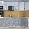 Готовая кухня Интерлиния Мила Пластик 1.88x3.2 PR (туманный глянец/мрамор/дуб бунратти)