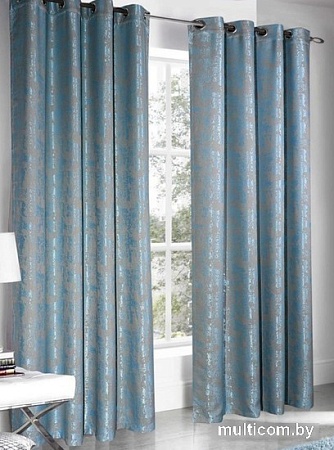 Комплект штор Nivasan Мрамор 10 на люверсах 1.5x2.6 м (бирюзовый)