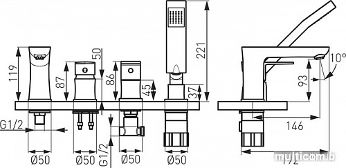 Смеситель Ferro Algeo Square BAQ11A