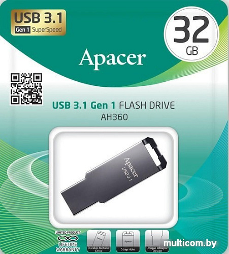 USB Flash Apacer AH360 32GB (черный)