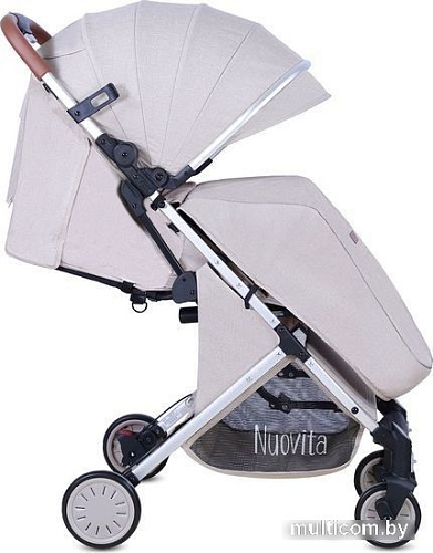 Коляска прогулочная «книга» Nuovita Giro Lux (бежевый/серебристая рама)
