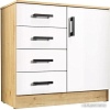 Комод МебельЭра К800 1Д (дуб вотан/белый гладкий)