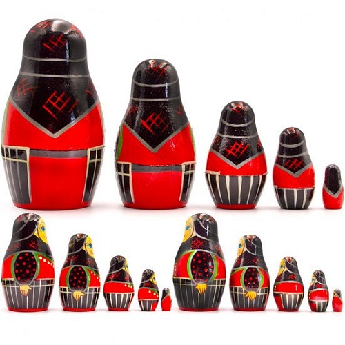 Развивающая игра Брестская Матрешка Женщина в датском народном костюме (набор 5 шт)