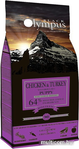 Сухой корм для собак Black Olympus Puppy Large Breeds Chicken & Turkey (для щенков крупных пород с курицей и индейкой) 12 кг
