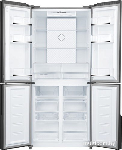 Четырёхдверный холодильник Weissgauff WCD 450 Inox Glass NoFrost Inverter