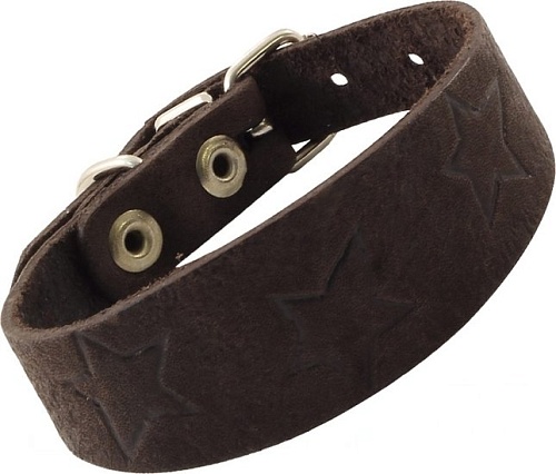 Ошейник Gamma Кожаный одинарный узор 11232085