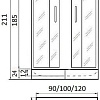 Стеклянная шторка для ванны River Morava XL 120/80/24 MT