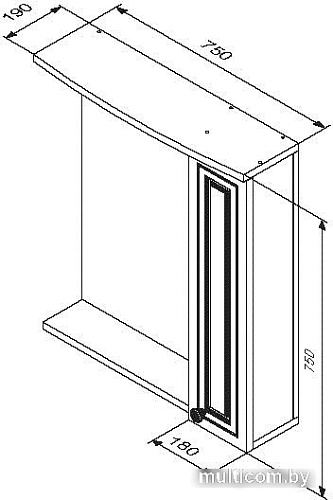 AM.PM Шкаф с зеркалом Palace One 75 M41MPR0751WG (правый,белый глянец)